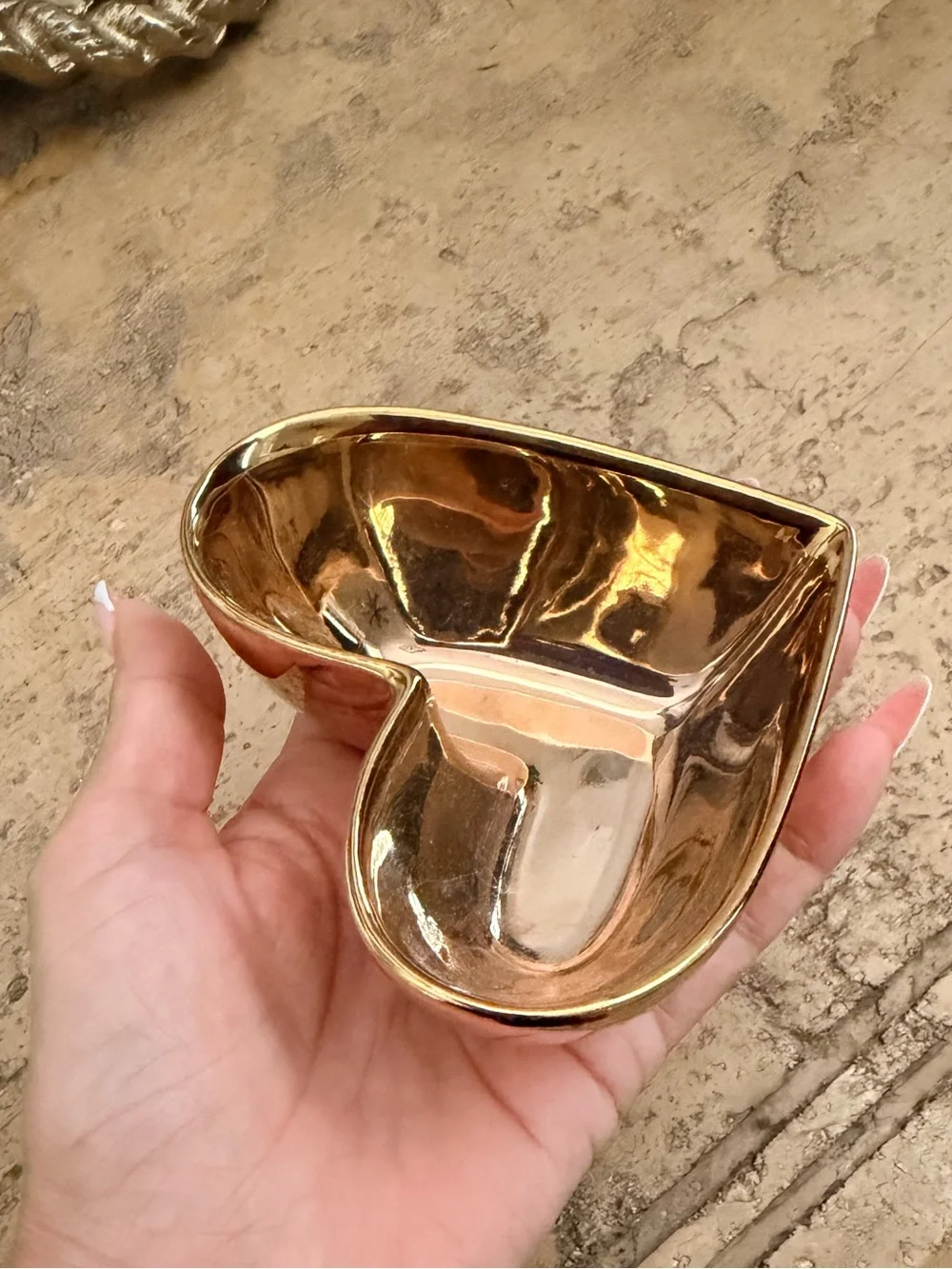 BIA Cordon Bleu Gold Heart Shaped Jewelry Trinket Holder